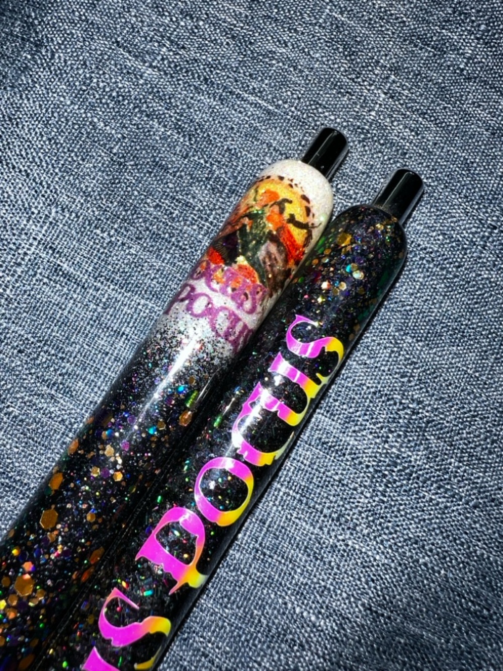 Hocus Pocus Inspired Ink Joy Gel Epoxy Resin Pens with Glitter (New)